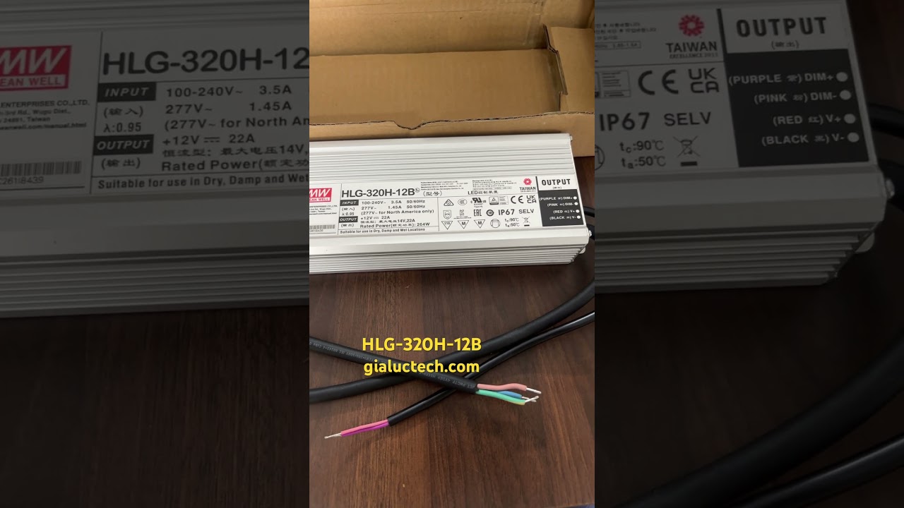 Led driver HLG-320H-12B gialuctech.com 0903684220 #nguonmeanwell #nguondc #leddriver #HLG320h12b