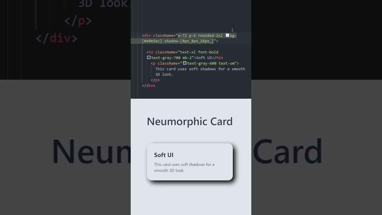 Neuromorphism with tailwind tutorial #code #coding #css #tailwindcss #webdevelopment #tutorial #html