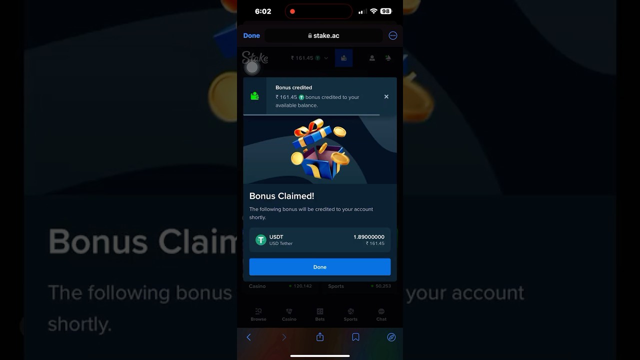 HOW TO CLAIM WEEKLY BONUS ON STAKE | WEEKLY BONUS KAISE CLAIM KARE | #stake  #shorts