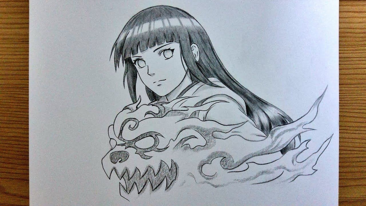 How To Draw Hinata Hyuga Twin Lion Fists || Step By Step Pencil Tutorial