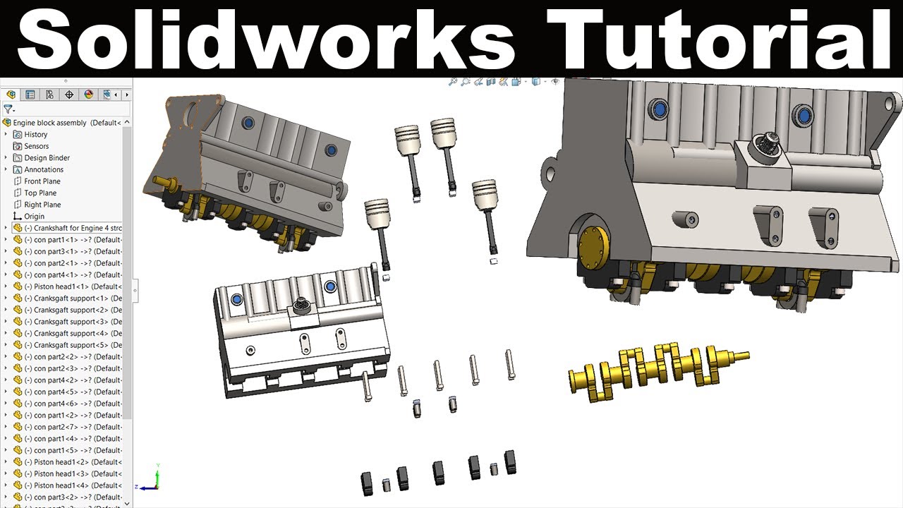 Solidworks tutorial engine block
