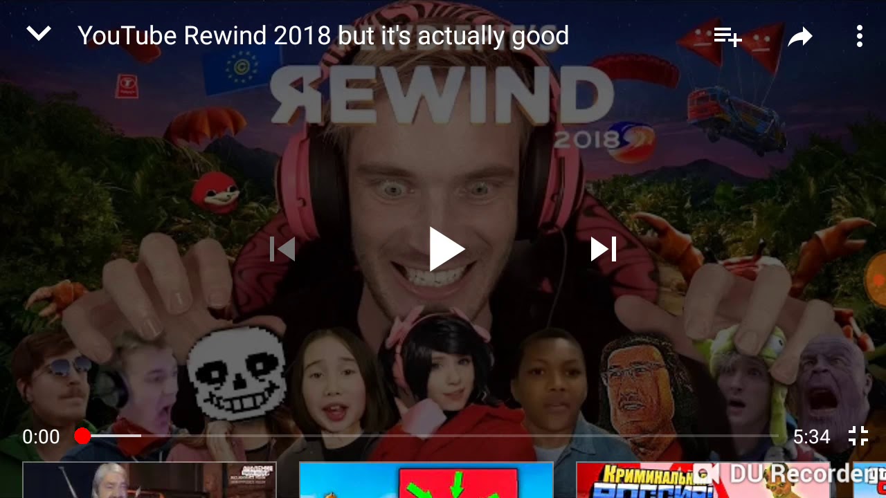Пьюдипай YouTube rewind 2018 год рякцыя