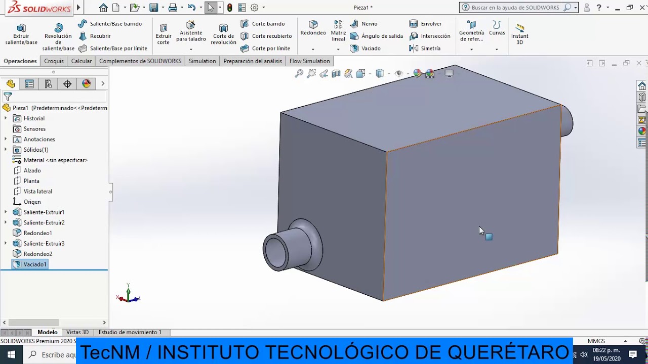 Aprendiendo simulación de fluidos con solidworks (FlowSimulation)
