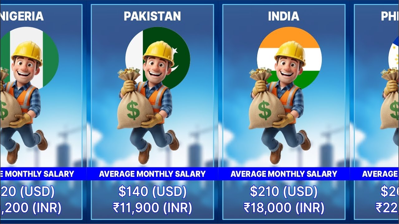 Average Salary of Construction Workers in 50 Countries (2025 Ranking)