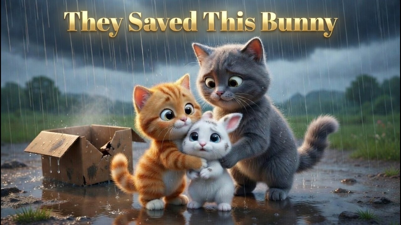 Mama Cat & Ginger Rescue an Abandoned Bunny #catlovers #youtubekids #cutecat #trending #mamacat