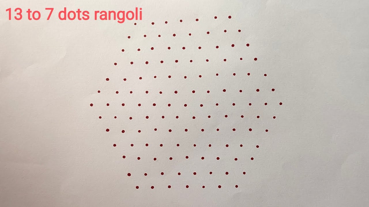 13 to 7 dots most beautiful big rangolidesign 🌺 lotus flower rangoli 🌺