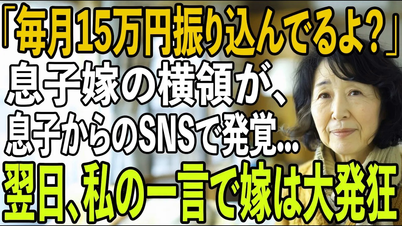 「ようやくカイロが買えたよ」冬の氷点下をカイロだけで乗り切る私。息子が「俺は毎月15万円振り込んでるよ？」と言った直後...息子嫁は顔面蒼白に【シニアライフ】【60代以上の方へ】