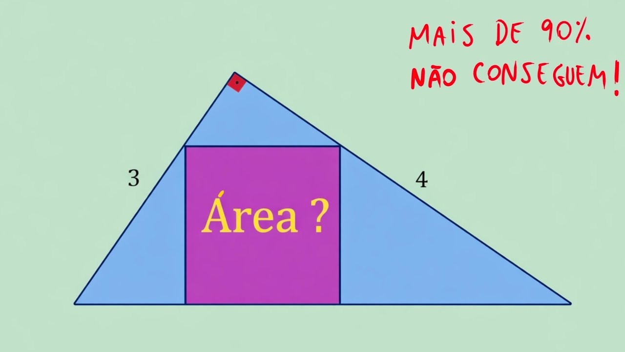 Você consegue MESMO encontrar a área do quadrado? Poucos conseguem resolver esse desafio matemático!