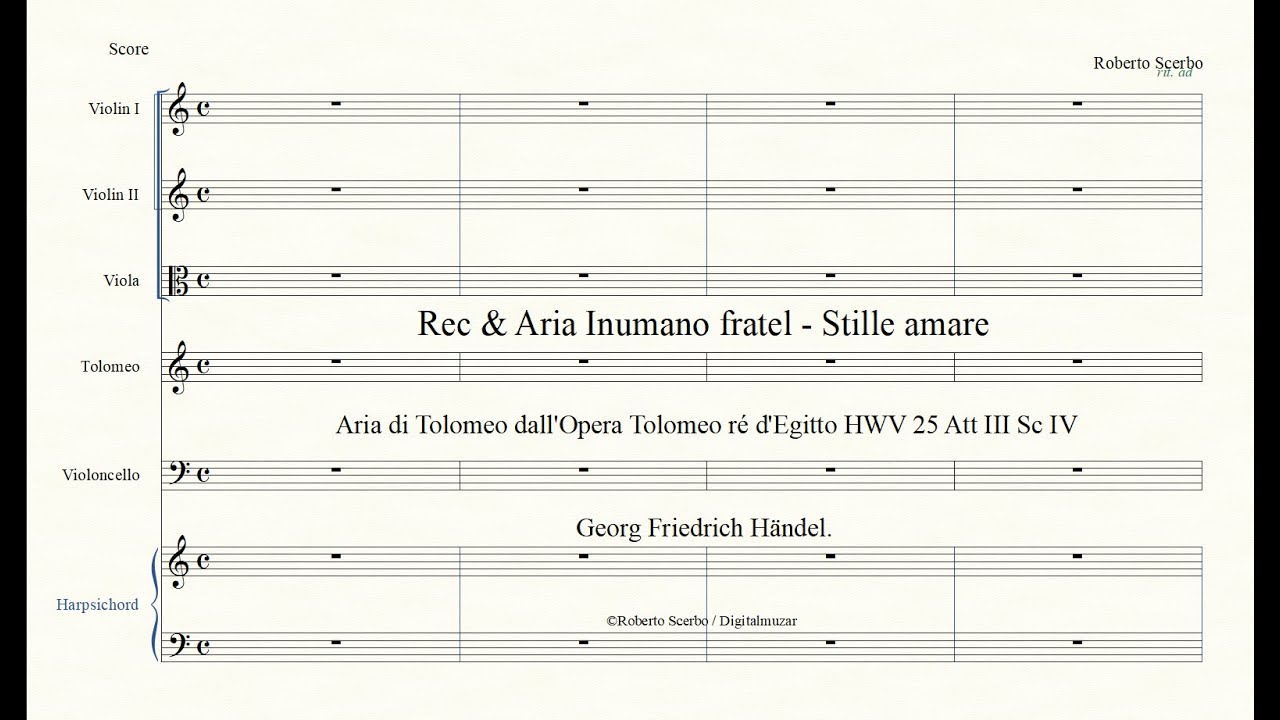 Rec & Aria Che più si tarda omai - Stille amare - Opera Tolomeo ré d'Egitto HWV 25 - GF Händel