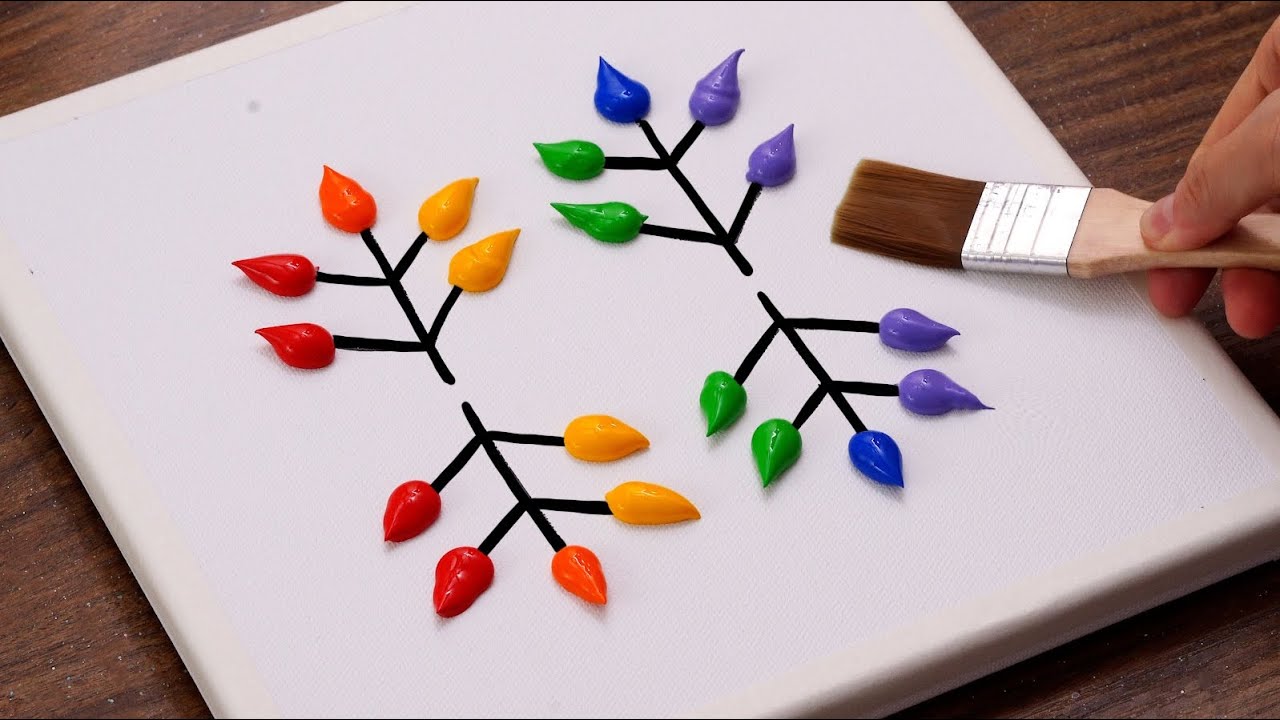 Easy & Simple Acrylic Painting Technique｜Painting For Beginners (1441)｜Oddly Satisfying