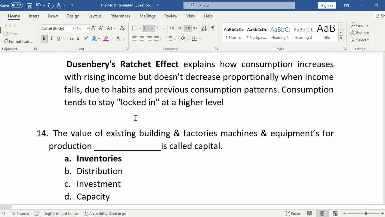 Series No. 2 Most repeated MCQs of Economics