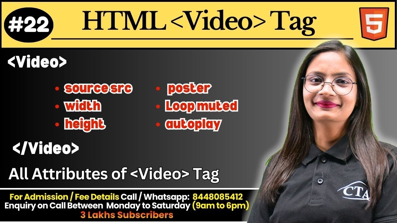 #22 Video Tag in Html with Example | How to use Video tags in HTML? | Computer Tech Academy