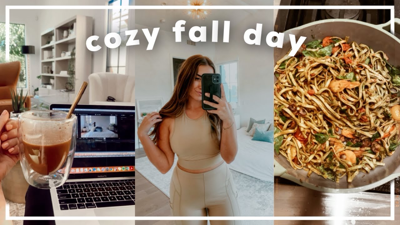 a cozy fall day! homemade PSLs, trying new trader joe's items, + more room updates!