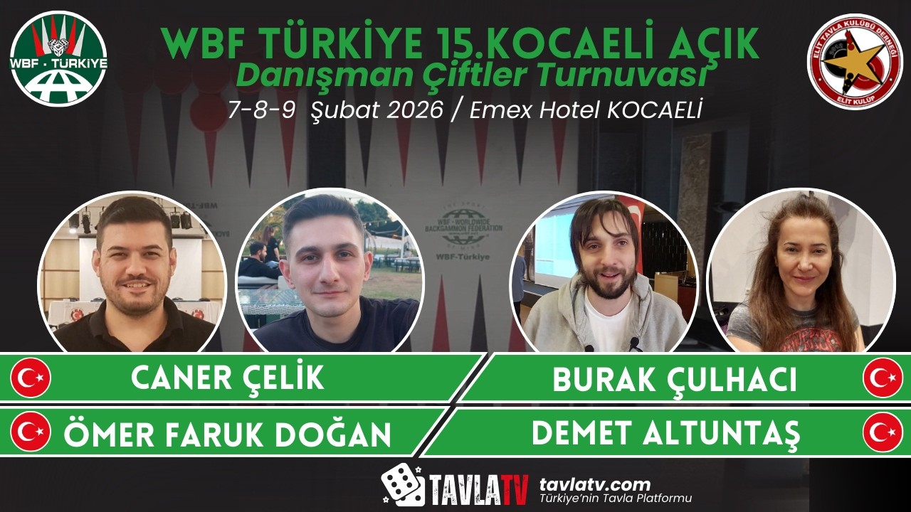 Caner ÇELİK & Ömer DOĞAN / Burak ÇULHACI & Demet ALTUNTAŞ (D.Çiftler) | WBF 15.Kocaeli Açık Turn.