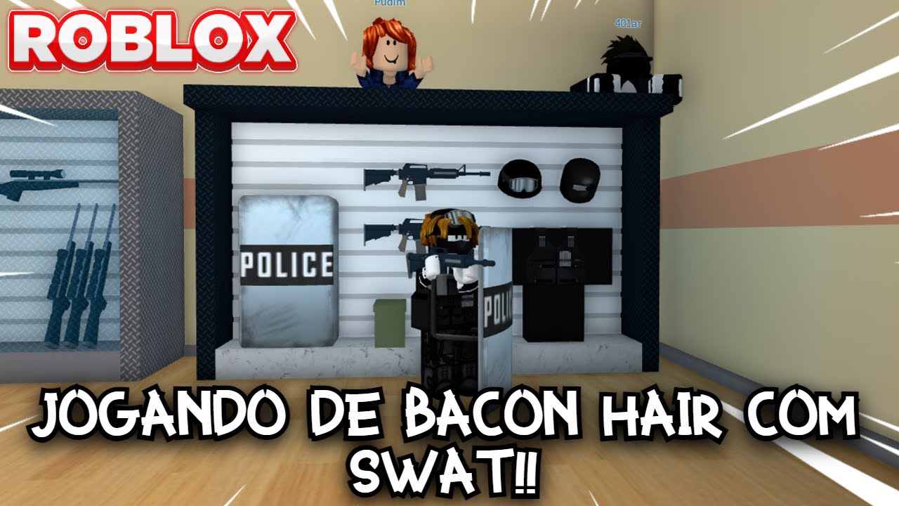 Roblox: JOGANDO PRISON LIFE APENAS DE BACON HAIR COM SWAT!!