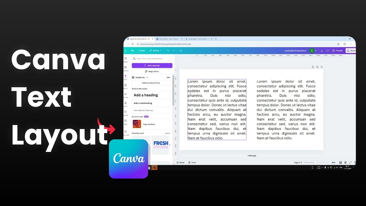 How to Create Two Columns of Text in Canva