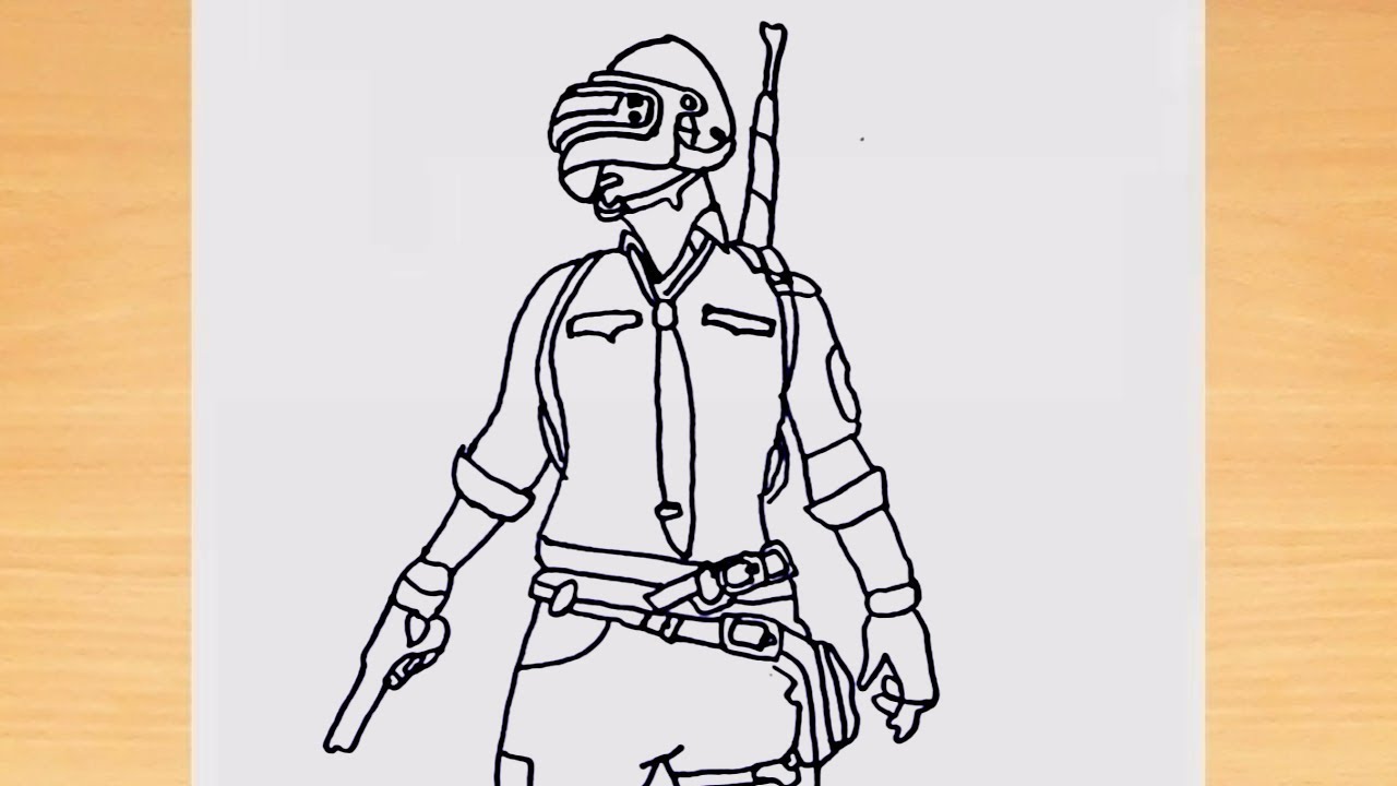 How to PUBG Men Sketch drawing step by step | pubg game | pubg men draw | art by ilyas