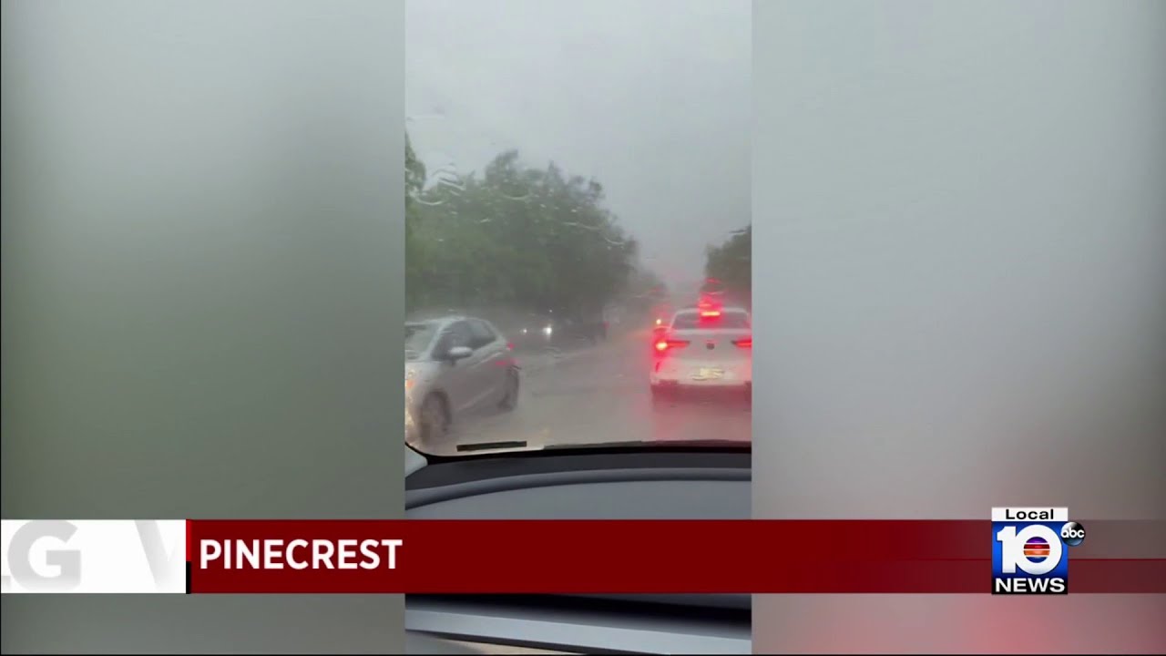 Heavy hail spotted throughout Miami-Dade as thunderstorms continue