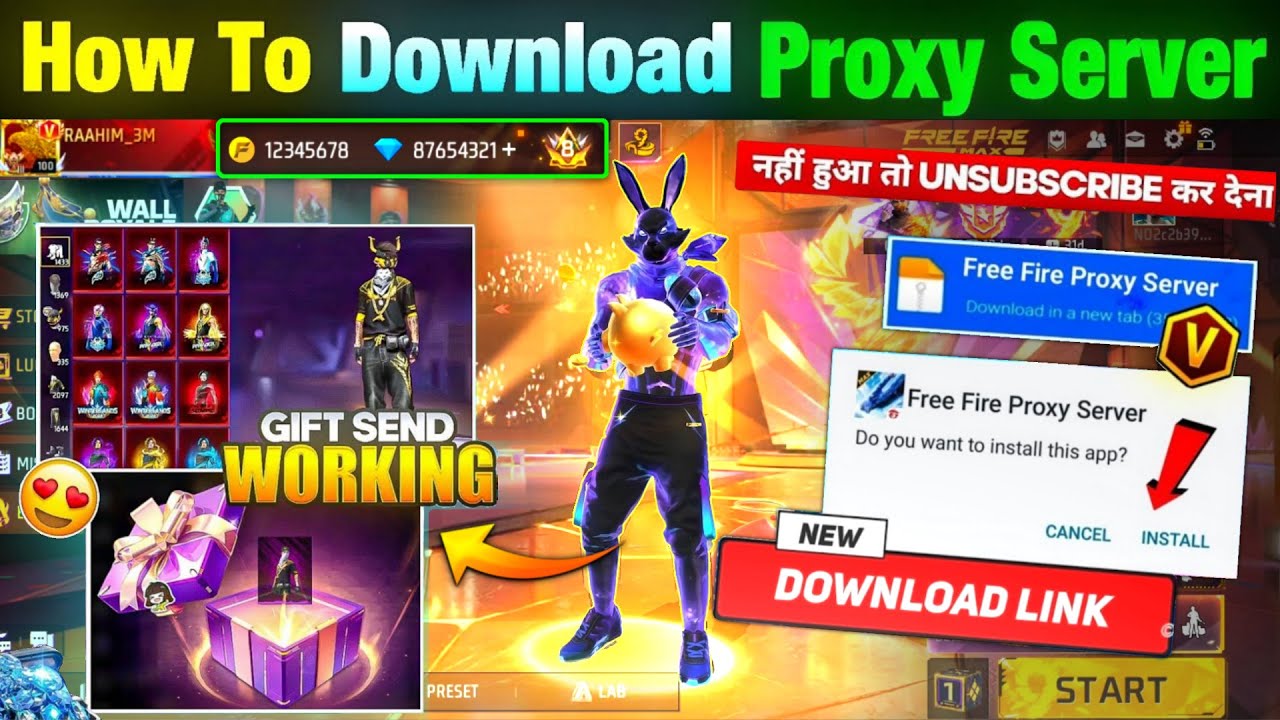 HOW TO DOWNLOAD PROXY SERVER IN FREE FIRE, HOW TO USE PROXY SERVER IN FREE FIRE, VIP PROXY SERVER