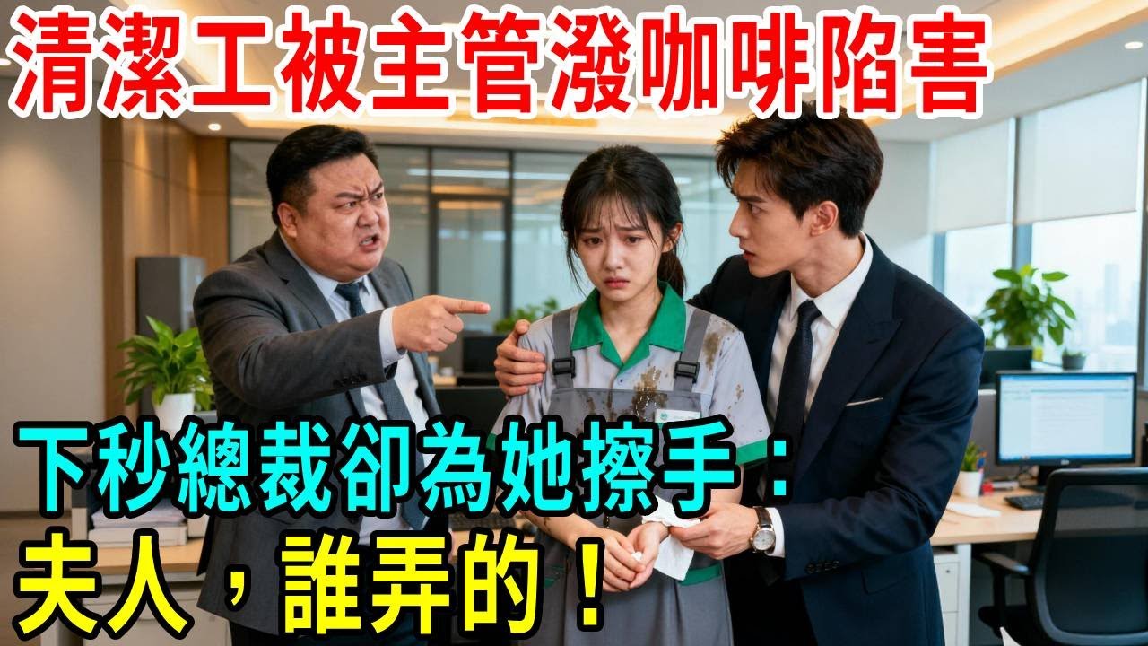 清潔工被主管潑咖啡陷害，所有人都等著她被開除，下秒總裁卻為她擦手「夫人，誰弄的！」#掉馬甲#甜寵 #閃婚#情感故事 #霸道總裁 #婚姻#都市愛情 #先婚後愛 #霸道總裁 #灰姑娘#爽文 #婚姻