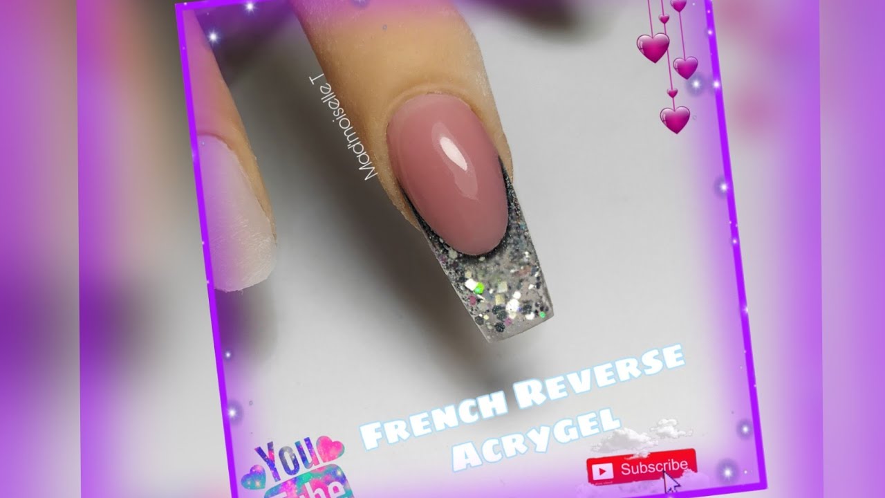 ✨French Reverse Acrygel✨ #frenchreverse #acrygel ✨