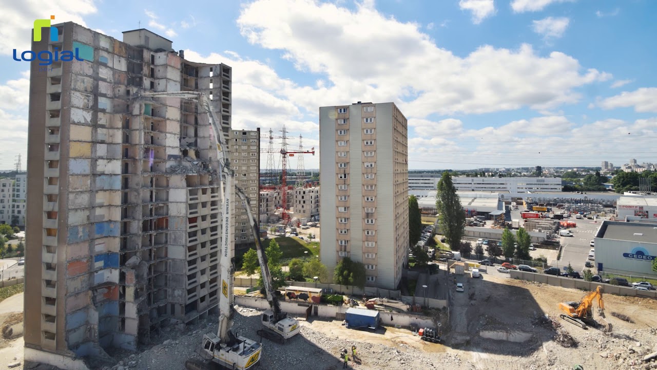 Démolition des Tours Chantereine Mairie Alfortville Logial - Timelapse