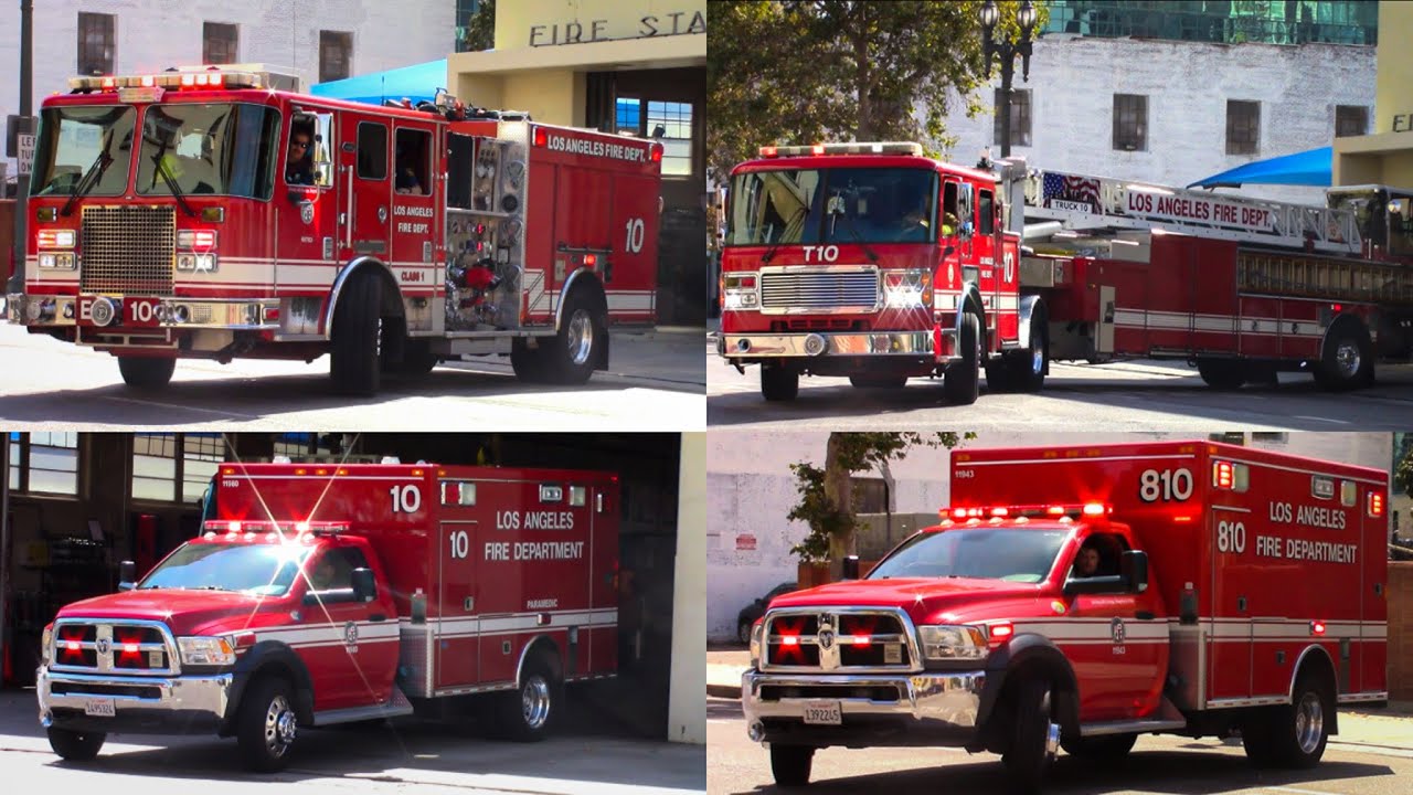 Los Angeles Fire Dept Station 10 Responding