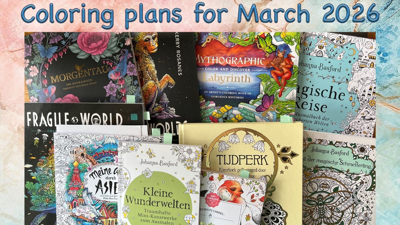 Coloring plans for March 2026 with Johanna Basford Kerby Rosanes| Adult Coloring