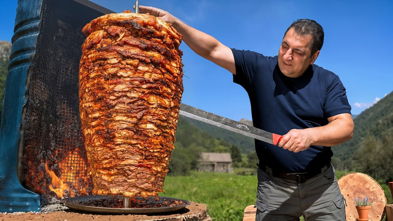 Döner Kebab Casero al Carbón – Receta con Ternera, Pollo y Cordero