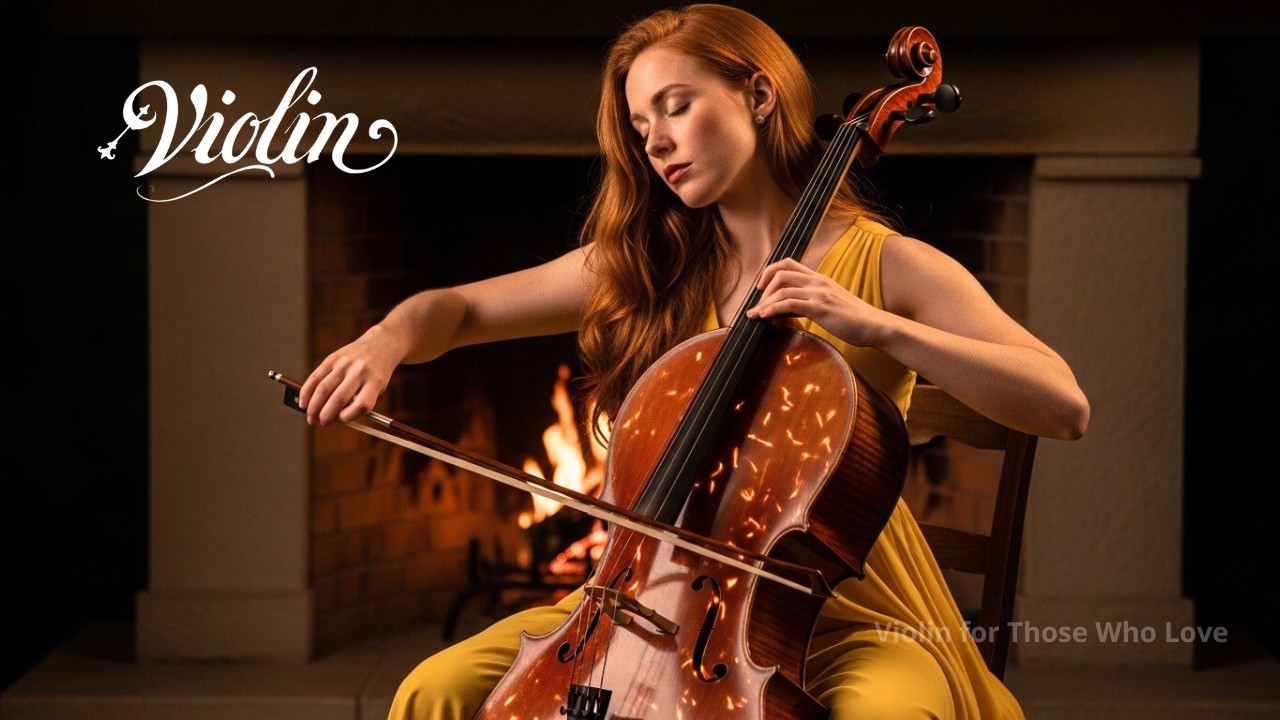 🎻🎹 Violin and Piano by the Fireplace  | 1 Hour of Romantic and Soothing Music to Fall Asleep To