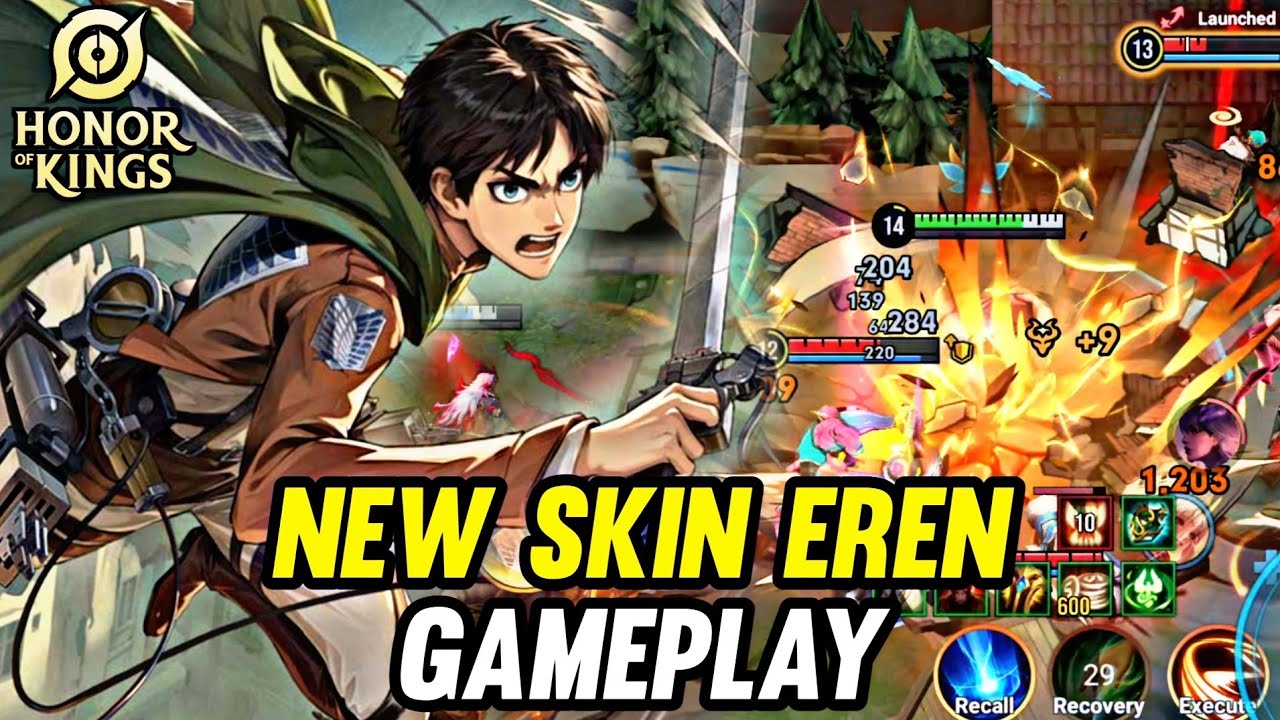 HOK : NEW SKIN ZHANG FEI X EREN YEAGER GAMEPLAY - HONOR OF KINGS
