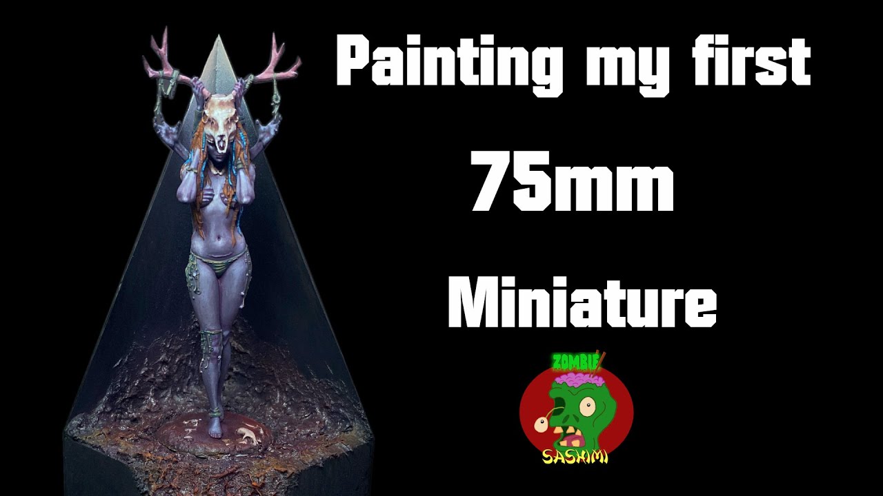 Painting my first 75mm display miniature - The Horned Goddess by Christopher Lovell