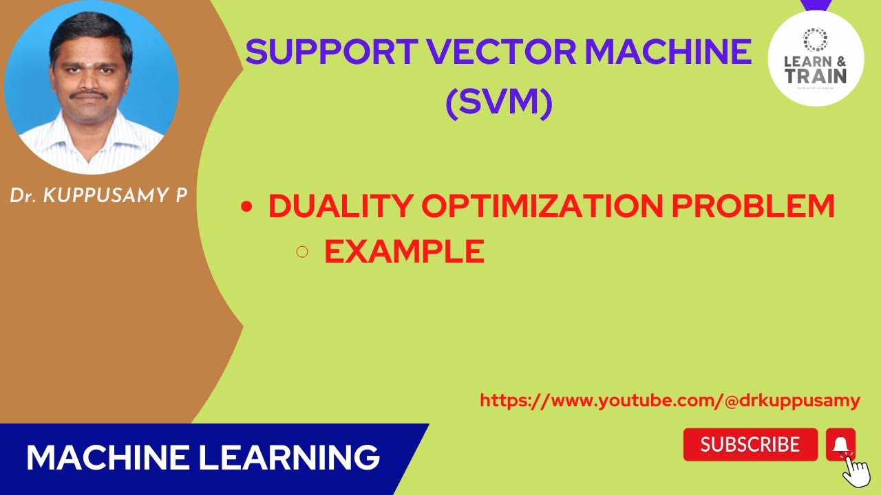 46 Duality optimization - Primal form and Dual Form for SVM