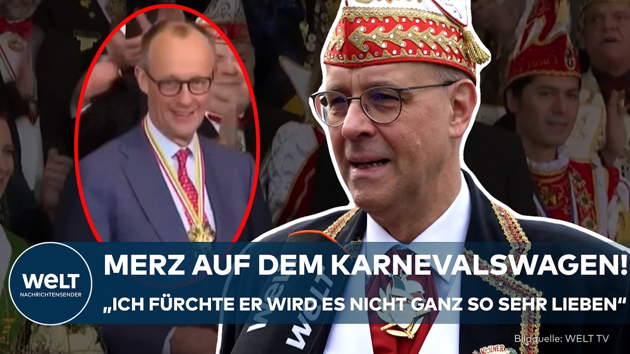 ROSENMONTAG IN KÖLN: Friedrich Merz auf dem Karnevalswagen! Deutsche Politiker bekommen ihr Fett weg