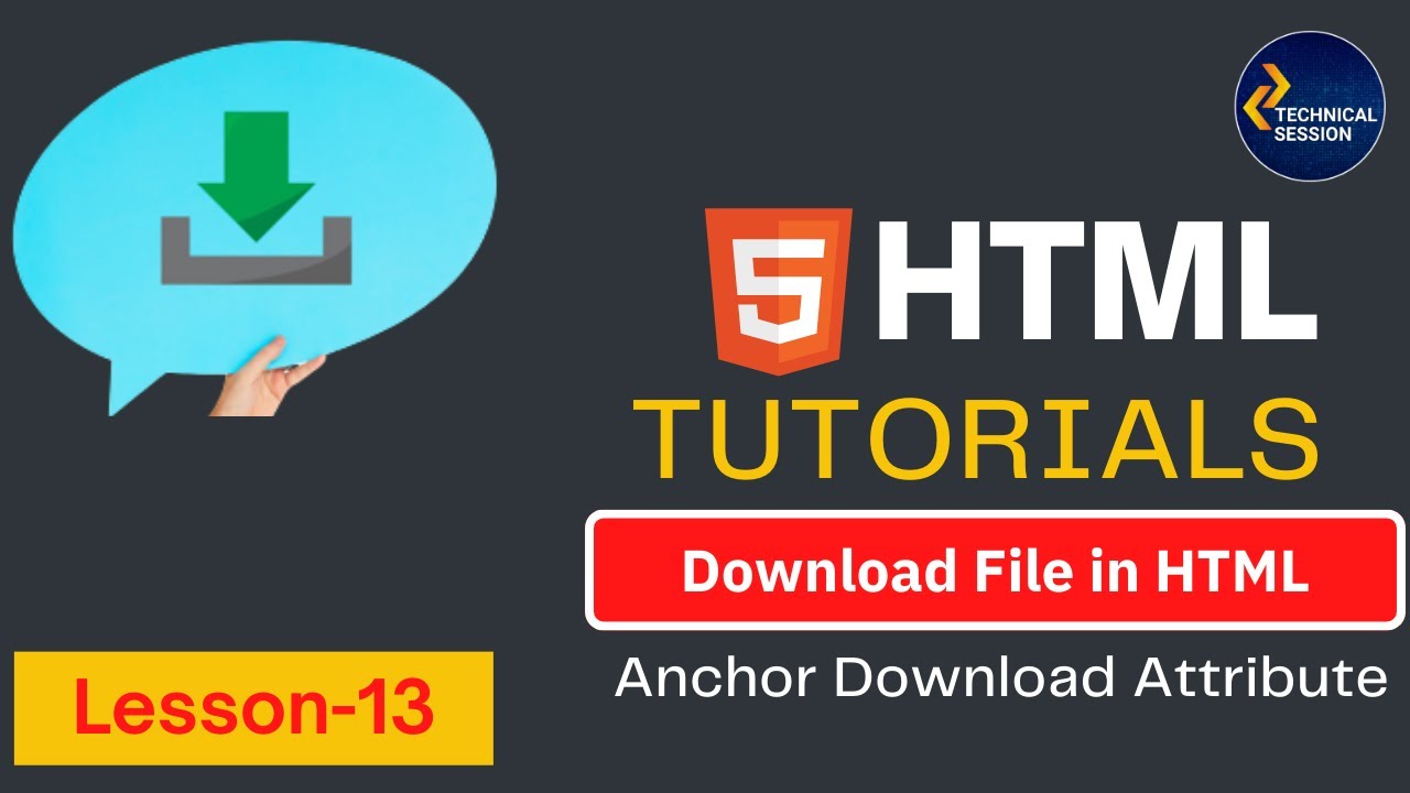Download file in html | How to use Download Attribute in HTML | Lesson 13