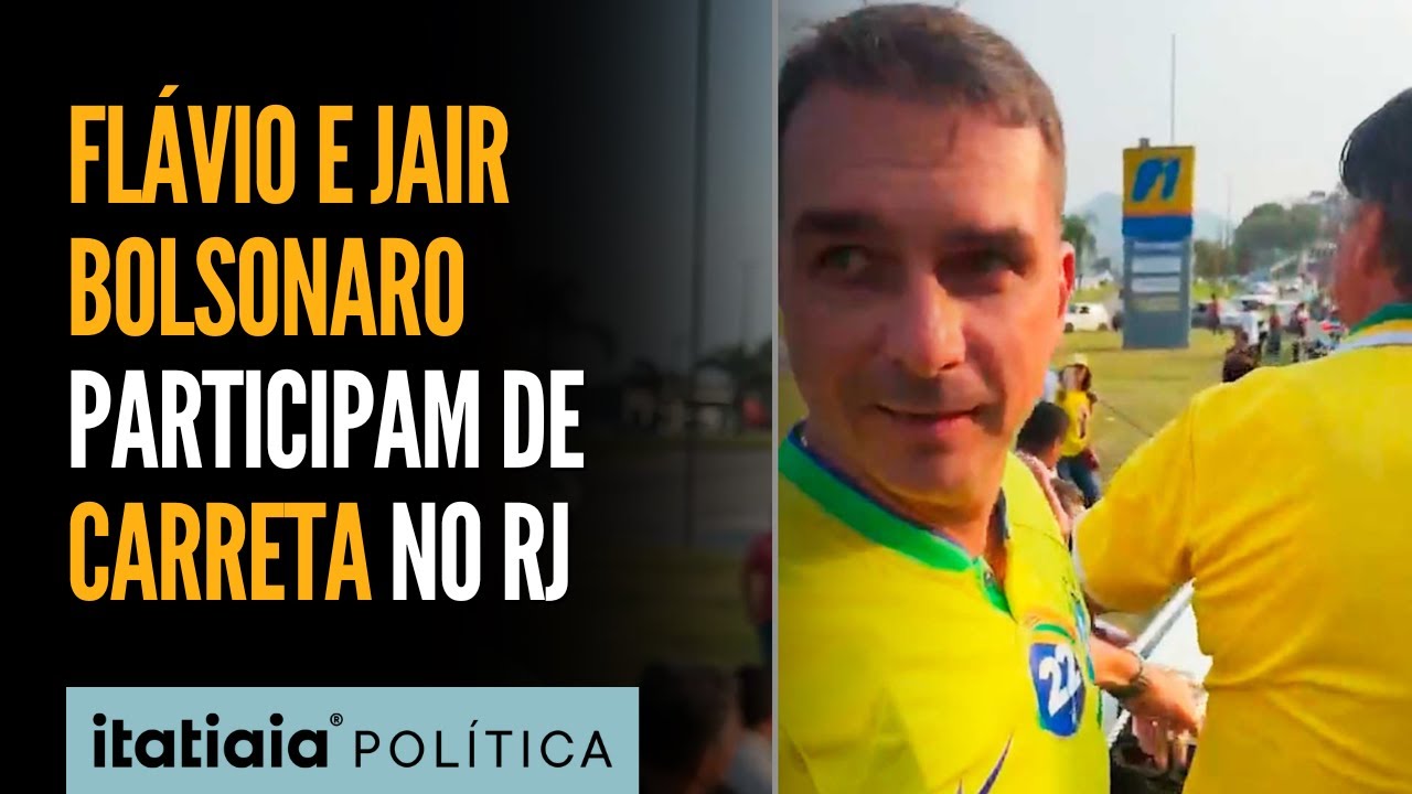 JAIR BOLSONARO PARTICIPA DE CARREATA AO LADO DE FLÁVIO EM CIDADES DO RJ