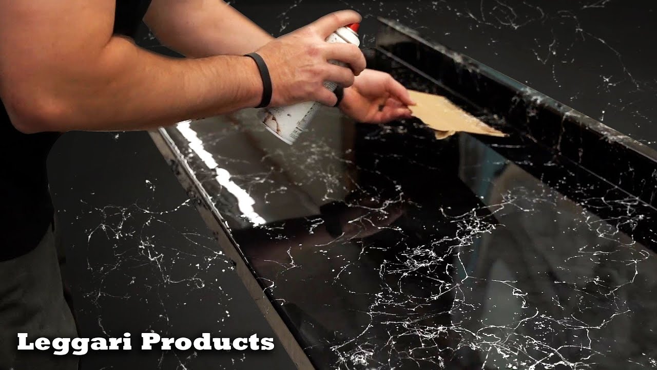 How To Get An Easy Black Marble Look Using Metallic Epoxy & Montana Marble Spray On Your Countertop