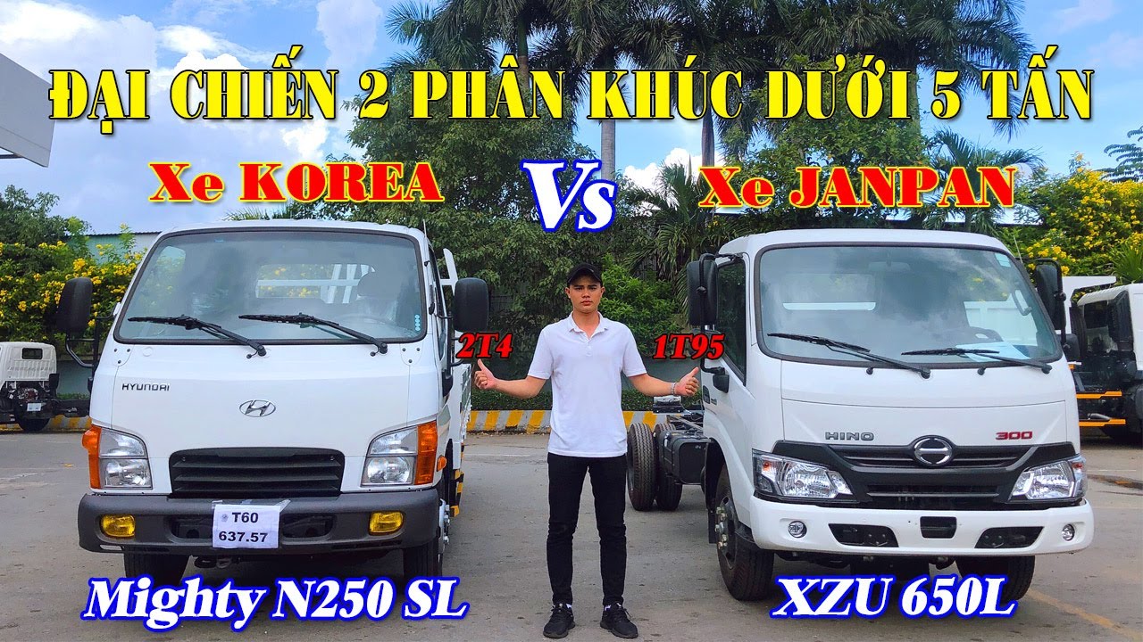 So Sánh 2 Phân Khúc Xe Tải Dưới 5 Tấn |Hino XZU650L 1T95 Và Huyndai Mighty N250 SL 2T4