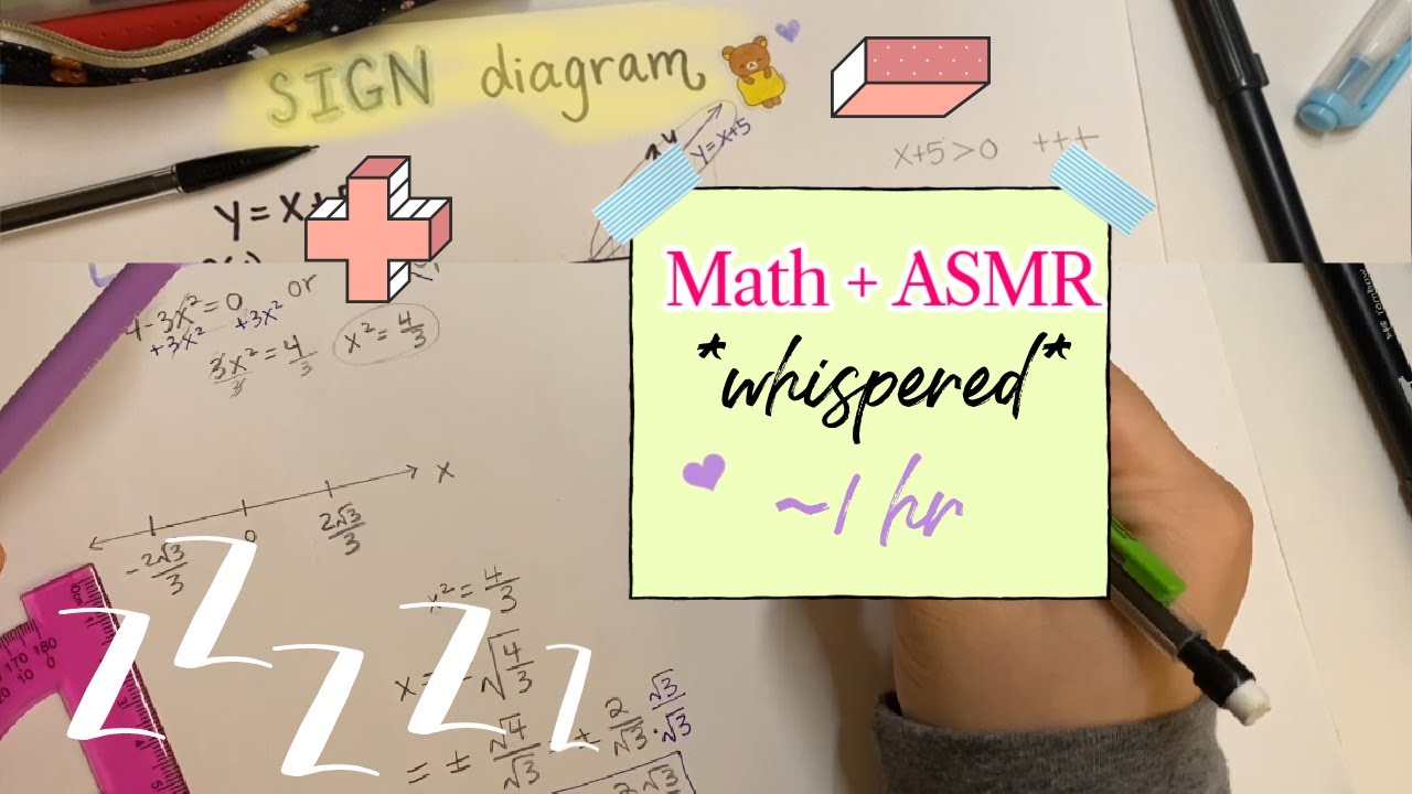 [1 hr] Sleepy Math ASMR | Sign Diagrams- Algebra, Calculus [Educational ASMR] *whispered*