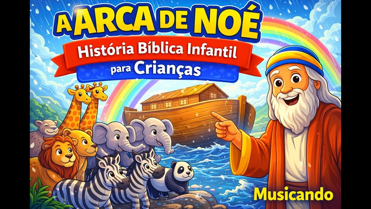 História para Crianças 🌧️🦁 A Arca de Noé | Historinha Infantil