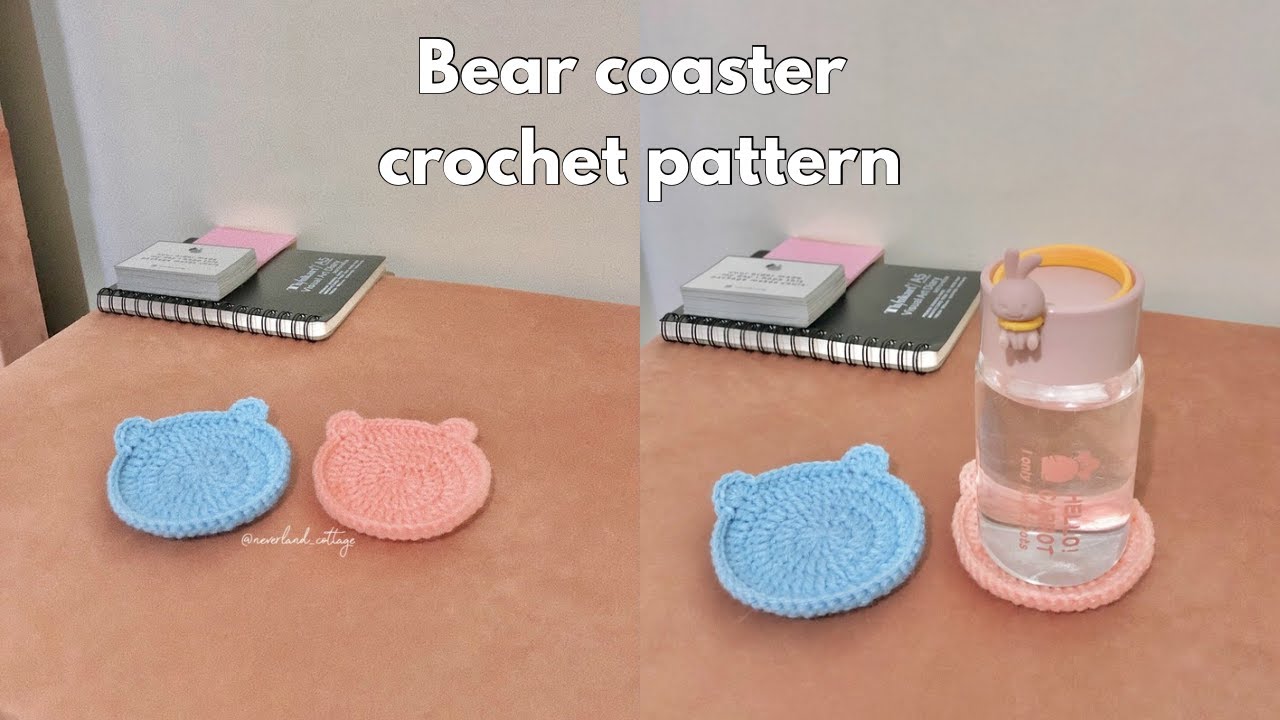 ♡ : crochet bear coaster tutorial | Easy and quick project 🧸