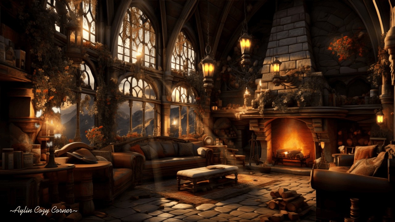 You Are Studying in a Magical Common Room | 2 Hours Cozy Ambience