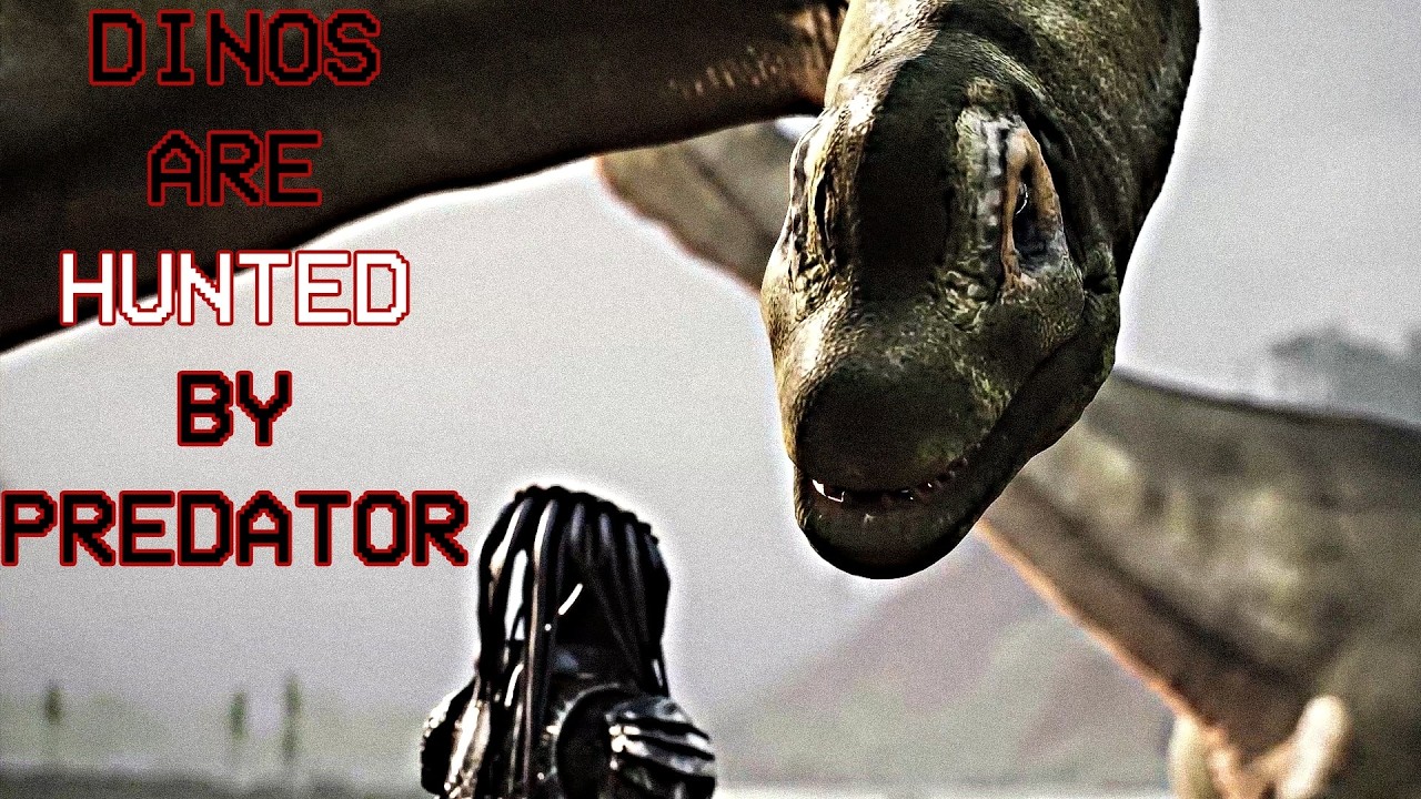 W tym kr&oacute;tkim filmie drapieżnik poluje na dinozaury
