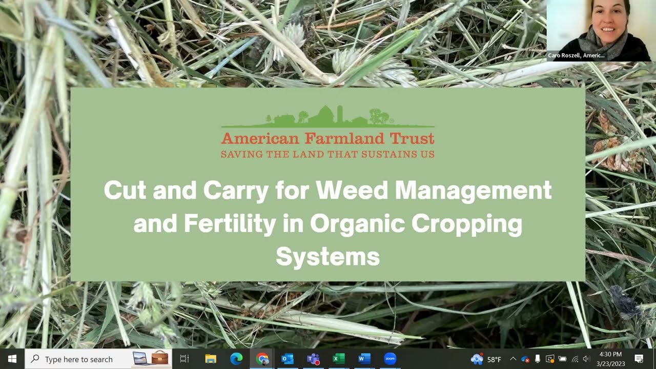Cut and Carry for Weed Management and Fertility in Organic Cropping Systems