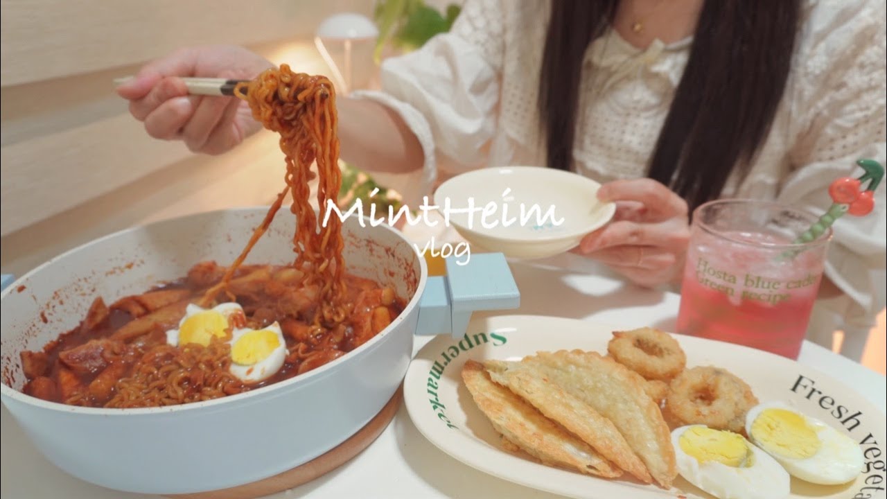SUB)Корея vlog🍤Приготовление лапши без муки🥘organize food ingredients🥩Samgyeopsal & Tteokbokki