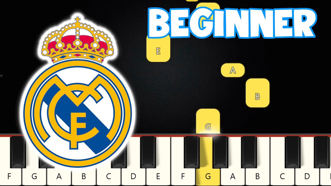 Hala Madrid Anthem | Beginner Piano Tutorial | Easy Piano
