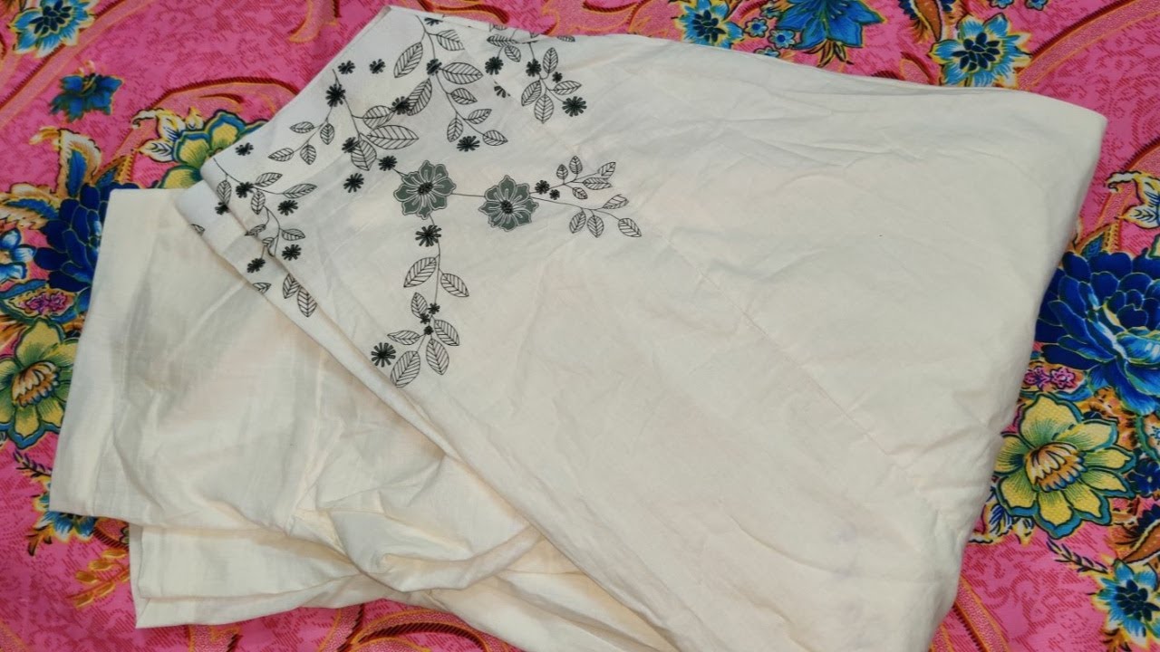 Salwar cutting and stitching with print on bottom||different and easiest way to make salwar
