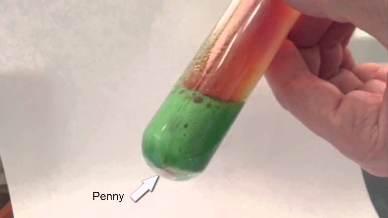 Penny in Nitric Acid  (Cu + HNO3)