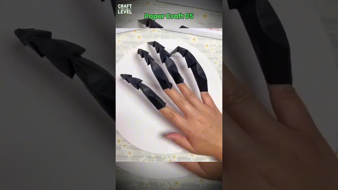 Create Scary Devil Nail Accessories from Simple Paper! #craftlevel #DIYNailArt #HalloweenCrafts
