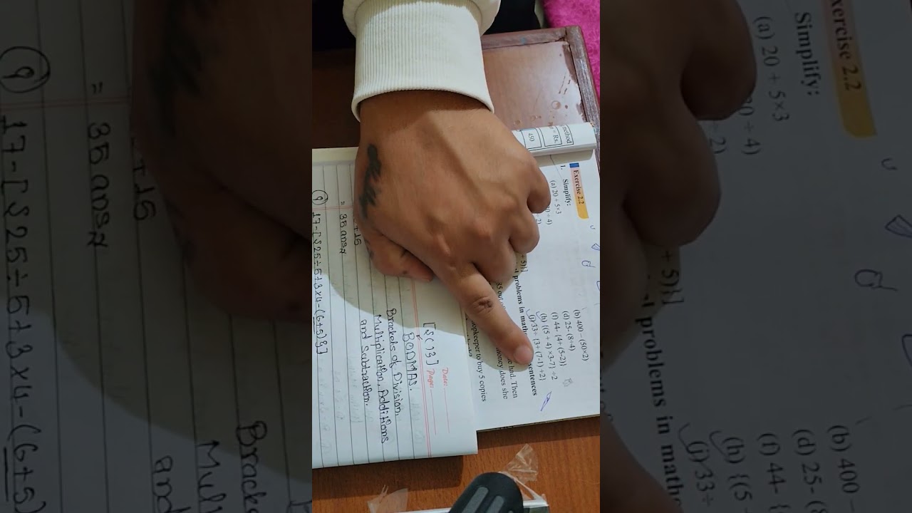 Class 6, mathematics, Exercise 2.2. Simplify.. 